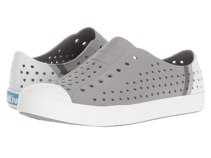 Native Kids Shoes Jefferson Block (big Kid) (pigeon Grey/shell White/gradient Block) Kids Shoes