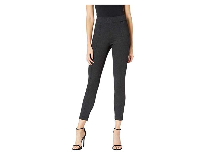 Anne Klein Melange Twill Leggings With Front And Back Seam (degas Grey/anne Black) Women's Casual Pants