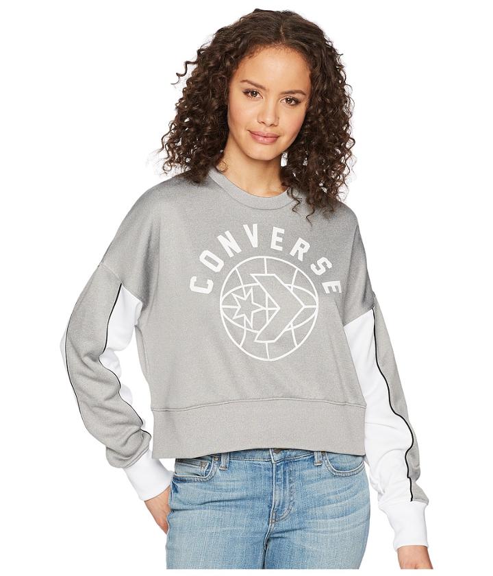 Converse Street Sport Cropped Crew (dolphin Heather) Women's Clothing