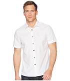 Perry Ellis Short Sleeve Slub Space Dye Shirt (bright White) Men's Clothing