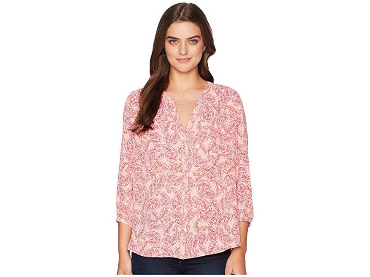 Nydj Blouse W/ Pleated Back (pismo Paisley Blaze) Women's Blouse