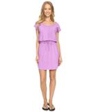 The North Face Short Sleeve Impulse Dress (sweet Violet Stripe (prior Season)) Women's Dress