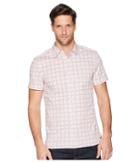 Perry Ellis Slim Fit Stretch Geo Print Shirt (powder Pink) Men's Clothing