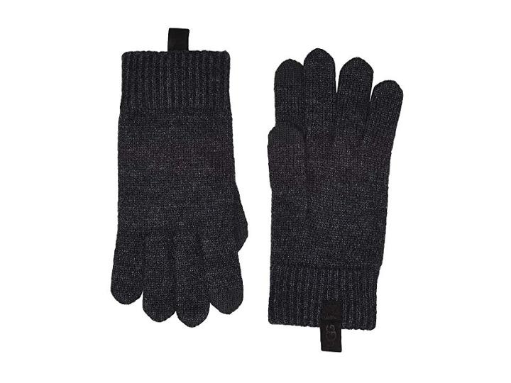 Ugg Knit Tech Gloves (graphite Heather) Extreme Cold Weather Gloves
