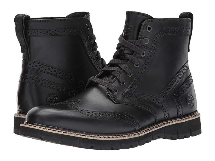 Timberland Britton Hill Wing Tip Boot (black Full Grain) Men's Boots