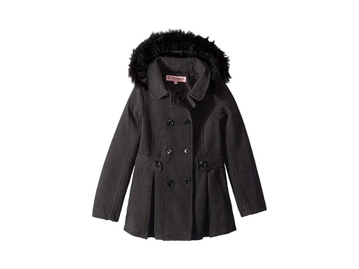 Urban Republic Kids Catherine Double Breasted Wool Coat (little Kids/big Kids) (charcoal) Girl's Jacket