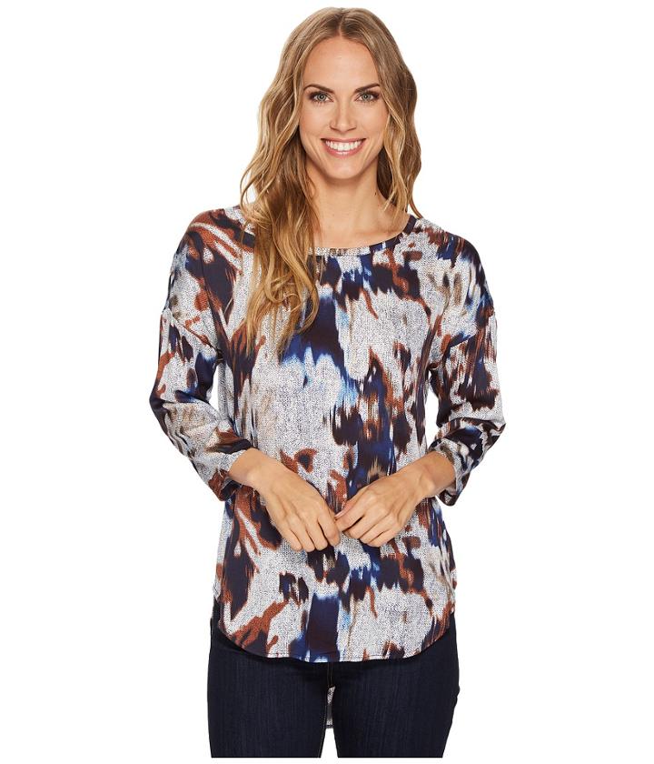 Tribal Long Sleeve High-low Printed Blouse (eclipse) Women's Blouse