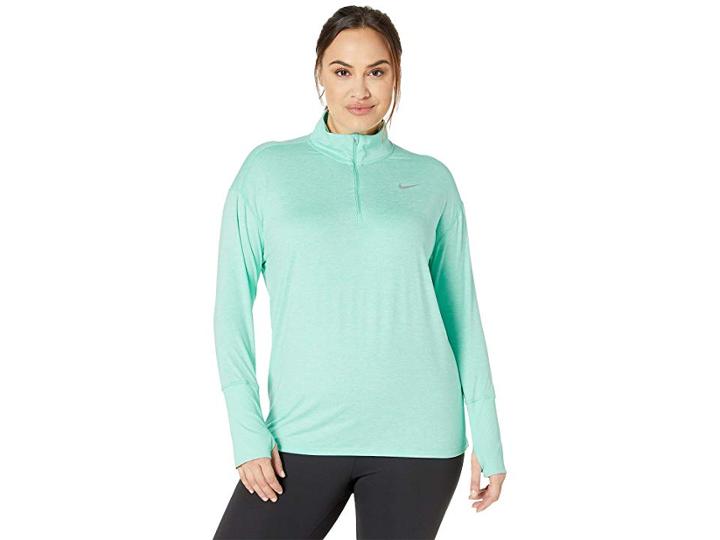 Nike Element 1/2 Zip Top (sizes 1x-3x) (tropical Twist/teal Tint/reflective Silver) Women's Long Sleeve Pullover