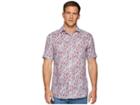 Bugatchi Short Sleeve One-piece Spread Collar Woven Shaped (pimento) Men's Clothing