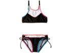 Hobie Kids Keep The Piece High Neck Crop Bra And Adjustable Hipster (big Kids) (black) Girl's Swimwear Sets