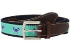Vineyard Vines Crab Icon Canvas Club Belt (aquinnah Aqua) Men's Belts