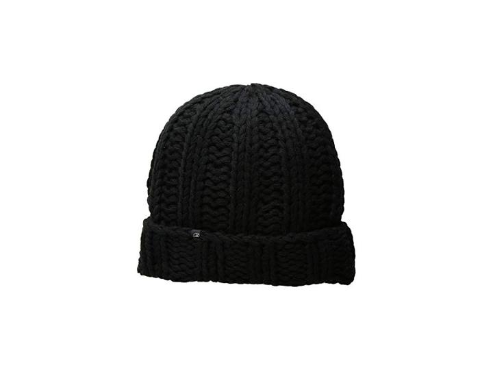 Plush Fleece-lined Chunky Cuffed Beanie (black) Beanies