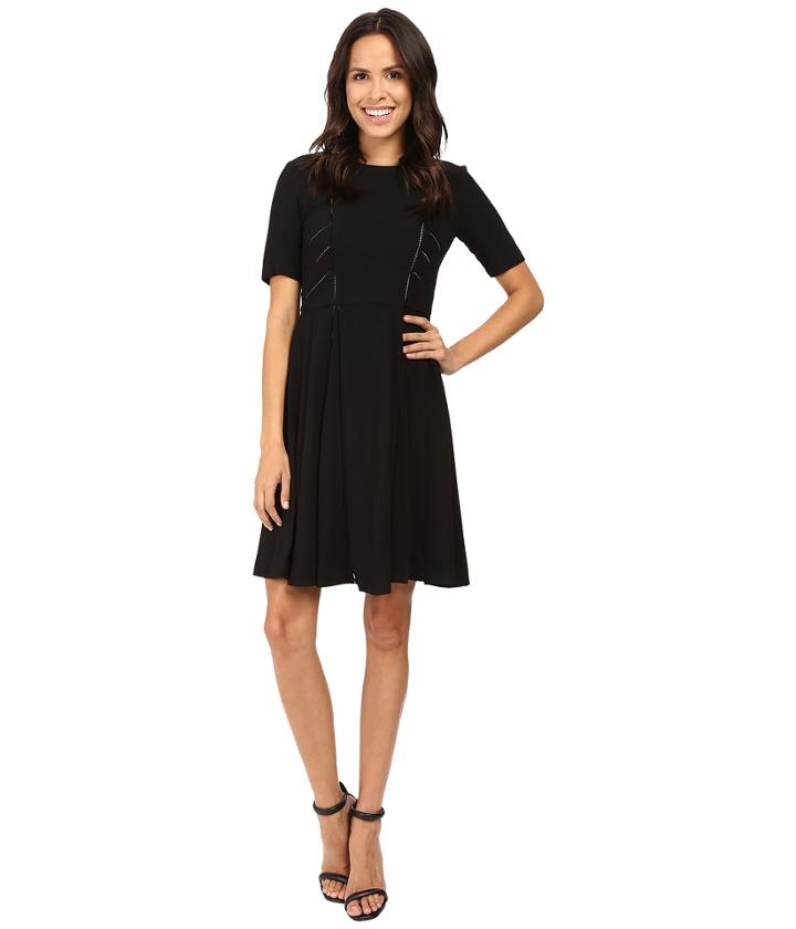 Taylor Ladder Lace Inset Fit-and-flare Dress (black) Women's Dress