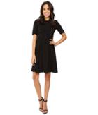Taylor Ladder Lace Inset Fit-and-flare Dress (black) Women's Dress