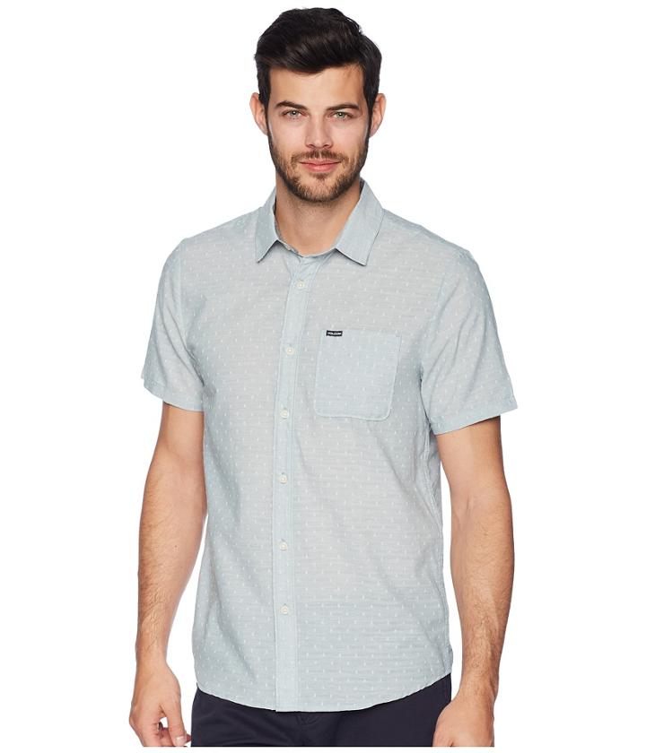 Volcom Dobler Short Sleeve Woven Top (lead) Men's Clothing