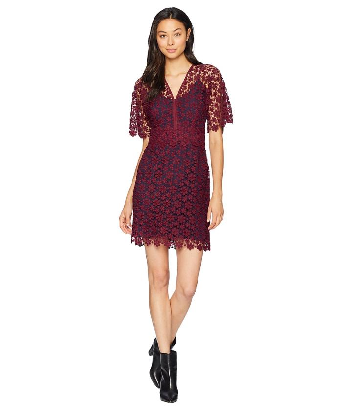 Juicy Couture Lydia Guipure Lace Dress (bordeaux) Women's Dress