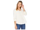 Dylan By True Grit Bowery Burnout Soft Fleece Long Sleeve V Tee (chalk) Women's T Shirt