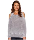 Allen Allen Sweater Cold Shoulder Top (medium Grey) Women's Sweater