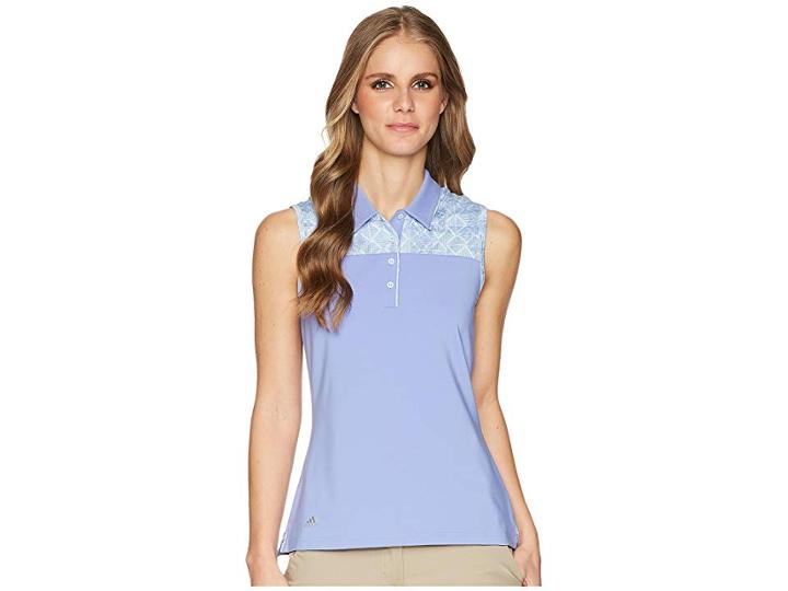Adidas Golf Ultimate Merch Sleeveless Polo (chalk Purple) Women's Sleeveless