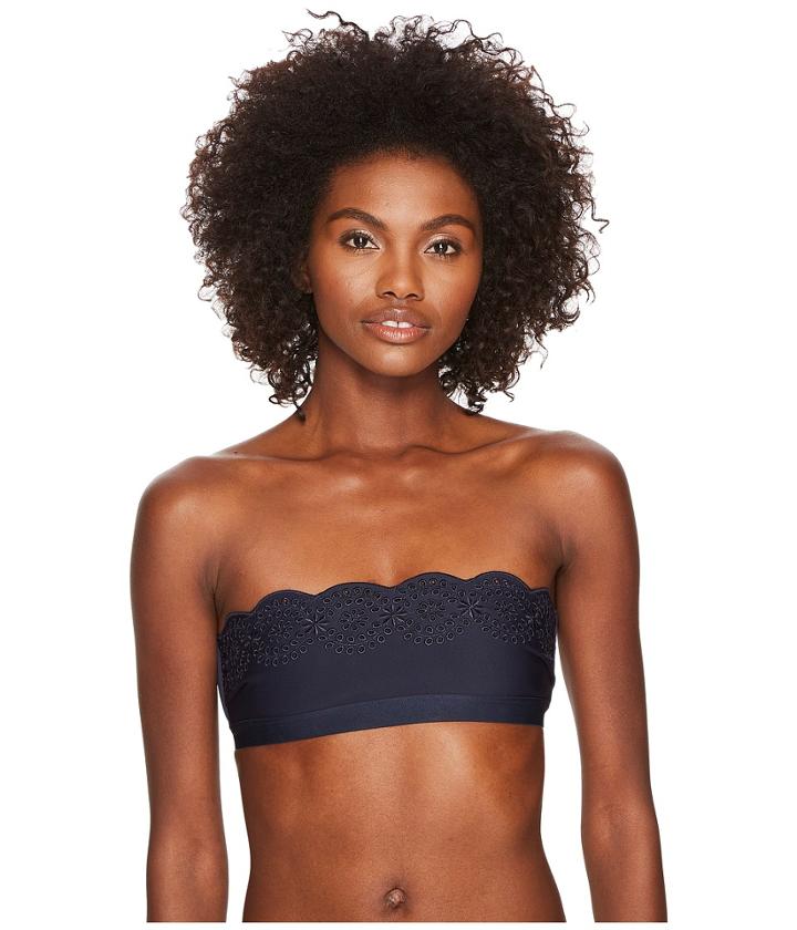 Stella Mccartney Broderie Anglaise Bandeau (sky Captain) Women's Swimwear