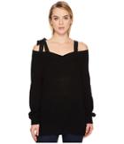 Red Valentino Sweater With Grosgrain Bow (black) Women's Sweater