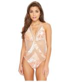 Luli Fama Amor Tobaco Y Ron Cohiba Bodysuit (rose Gold) Women's Swimsuits One Piece