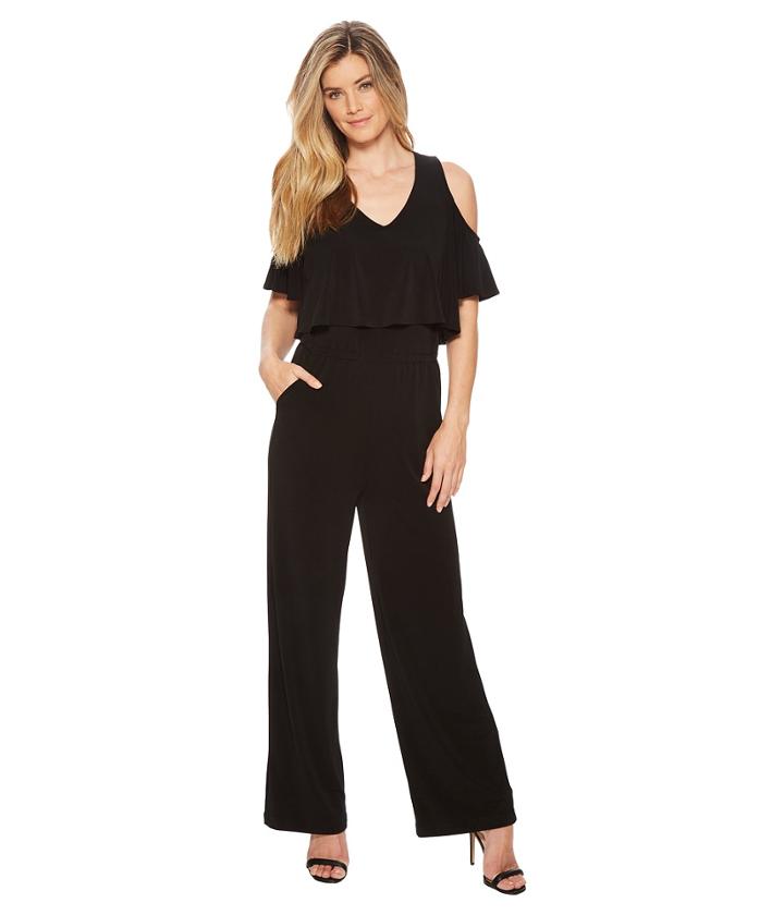 Karen Kane Cold Shoulder Jumpsuit (black) Women's Jumpsuit & Rompers One Piece