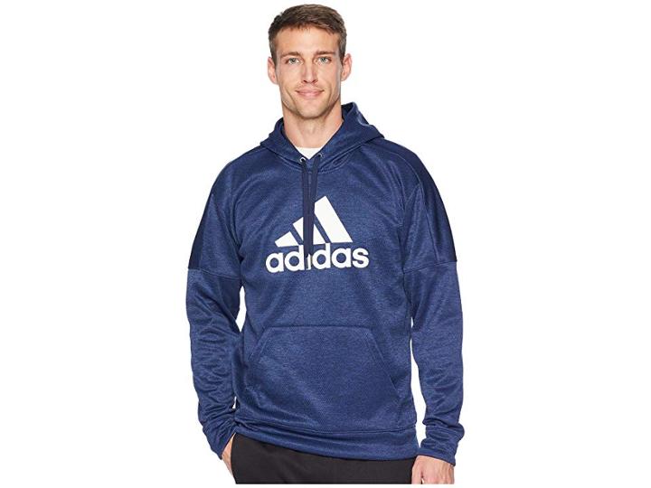 Adidas Team Issue Pullover Fleece Hoodie (collegiate Navy Melange) Men's Sweatshirt