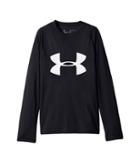 Under Armour Kids Big Logo Long Sleeve Tee (big Kids) (black/white) Boy's T Shirt