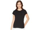 Calvin Klein Short Sleeve Tee W/ Middle Logo (black) Women's T Shirt