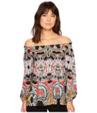 Nicole Miller Rocky Smocked Top (multi Colored) Women's Clothing