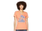 Life Is Good Vintage Palms Crusher Vee T-shirt (fresh Coral) Women's T Shirt