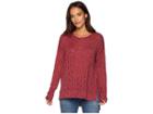 Mod-o-doc Distressed Sweater Knit Boxy Drop Shoulder Sweater (cranberry) Women's Sweater