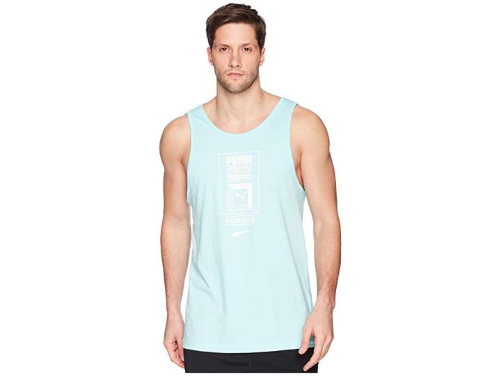 Puma Logo Tower Tank Top (island Paradise) Men's Sleeveless