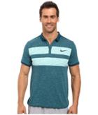 Nike Court Dry Advantage Tennis Polo (midnight Turquoise/midnight Turquoise) Men's Clothing