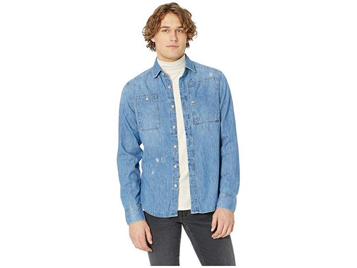 G-star Utility Hybrid-archive Slim Shirt Long Sleeve (medium Aged Restored 138) Men's Clothing