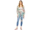 Bcbgeneration Tropical Floral Tie Waist Kimono (light Coral Multi) Women's Clothing