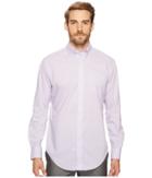 Lauren Ralph Lauren Slim Fit No-iron Cotton Dress Shirt (lavender/white) Men's Long Sleeve Button Up