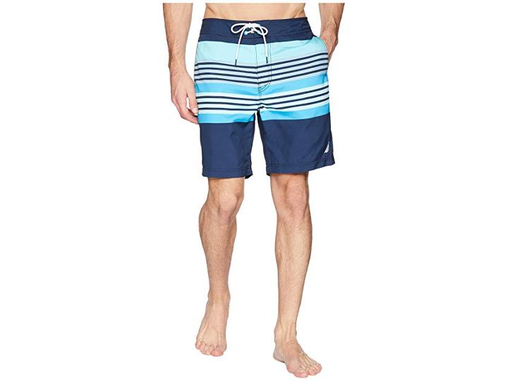 Nautica Engineered Sun Stripe Swim Trunk (navy) Men's Swimwear