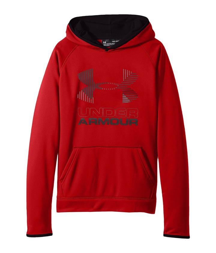 Under Armour Kids Sg Armour Fleece Solid Big Logo Hoodie (big Kids) (red/black/graphite) Boy's Sweatshirt