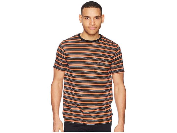 Globe Moonshine Pocket Tee (tango Stripe) Men's T Shirt