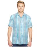 Tommy Bahama Stripe Me To Paradise Camp Shirt (blue Danube) Men's Clothing