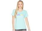 Life Is Good Mountain Mama Crusher Vee (cool Aqua) Women's T Shirt