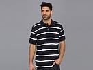 U.s. Polo Assn - Thin Striped Pique Polo With Small Pony (classic Navy)