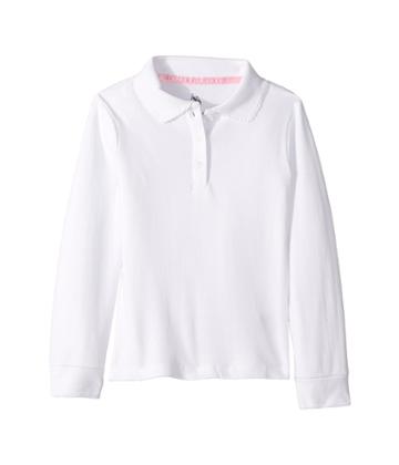 U.s. Polo Assn. Kids Long Sleeve Polo (little Kids) (white) Girl's Clothing