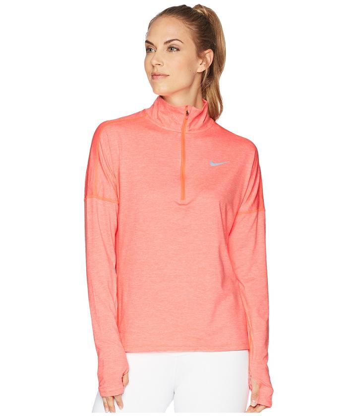 Nike Dry Element 1/2 Zip Running Top (crimson Pulse/heather) Women's Long Sleeve Pullover