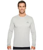Adidas Essential Tech Long Sleeve Tee (medium Grey Heather) Men's Long Sleeve Pullover