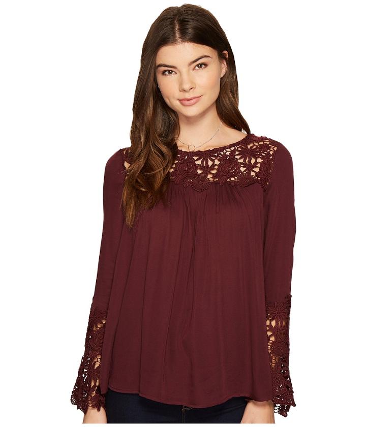 Bb Dakota Zanna Lace Detailed Top (fig) Women's Clothing