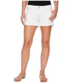 Hudson Croxley Mid Thigh Rolled Shorts In White (white) Women's Shorts