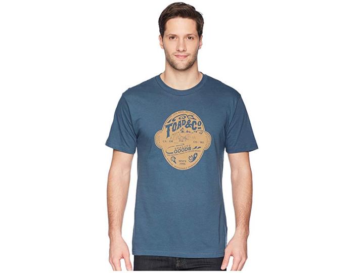 Toad&co Brewed For Adventure Short Sleeve Tee (moody Blue) Men's T Shirt